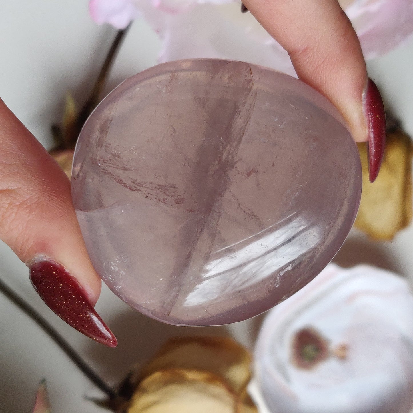 Rose Quartz Palm Stone (#1)