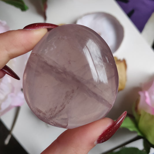 Rose Quartz Palm Stone (#1)