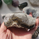 Pale Black Amethyst Geode Heart (#5A)