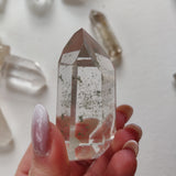 Garden Quartz Point, Lodolite Point with Green Chlorite Inclusions (#1A)