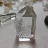 Garden Quartz Point, Lodolite Point with Green Chlorite Inclusions (#1A)