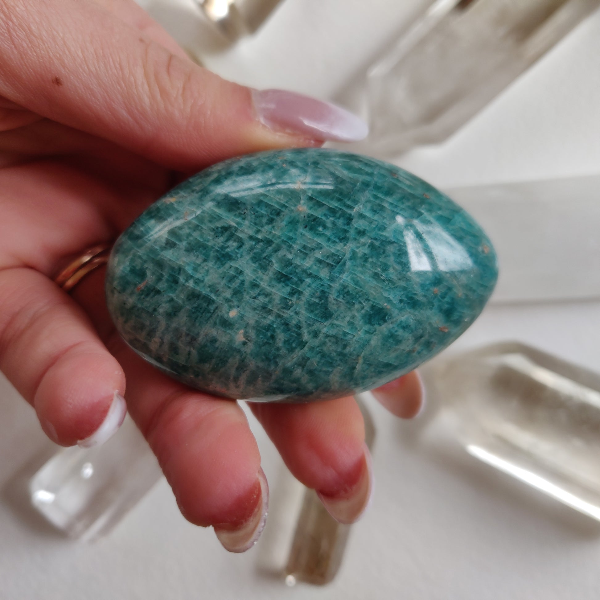 Amazonite Palm Stone (#5A) - Simply Affinity