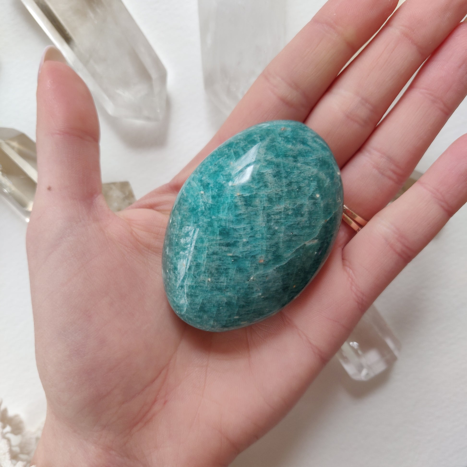 Amazonite Palm Stone (#4A) - Simply Affinity