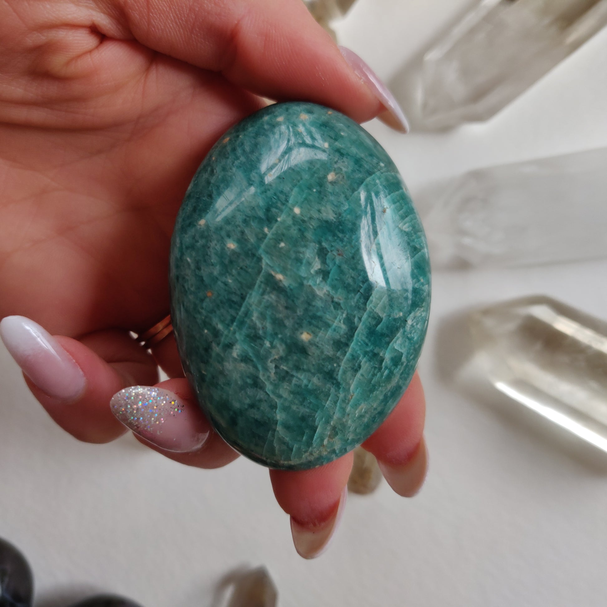 Amazonite Palm Stone (#4A) - Simply Affinity