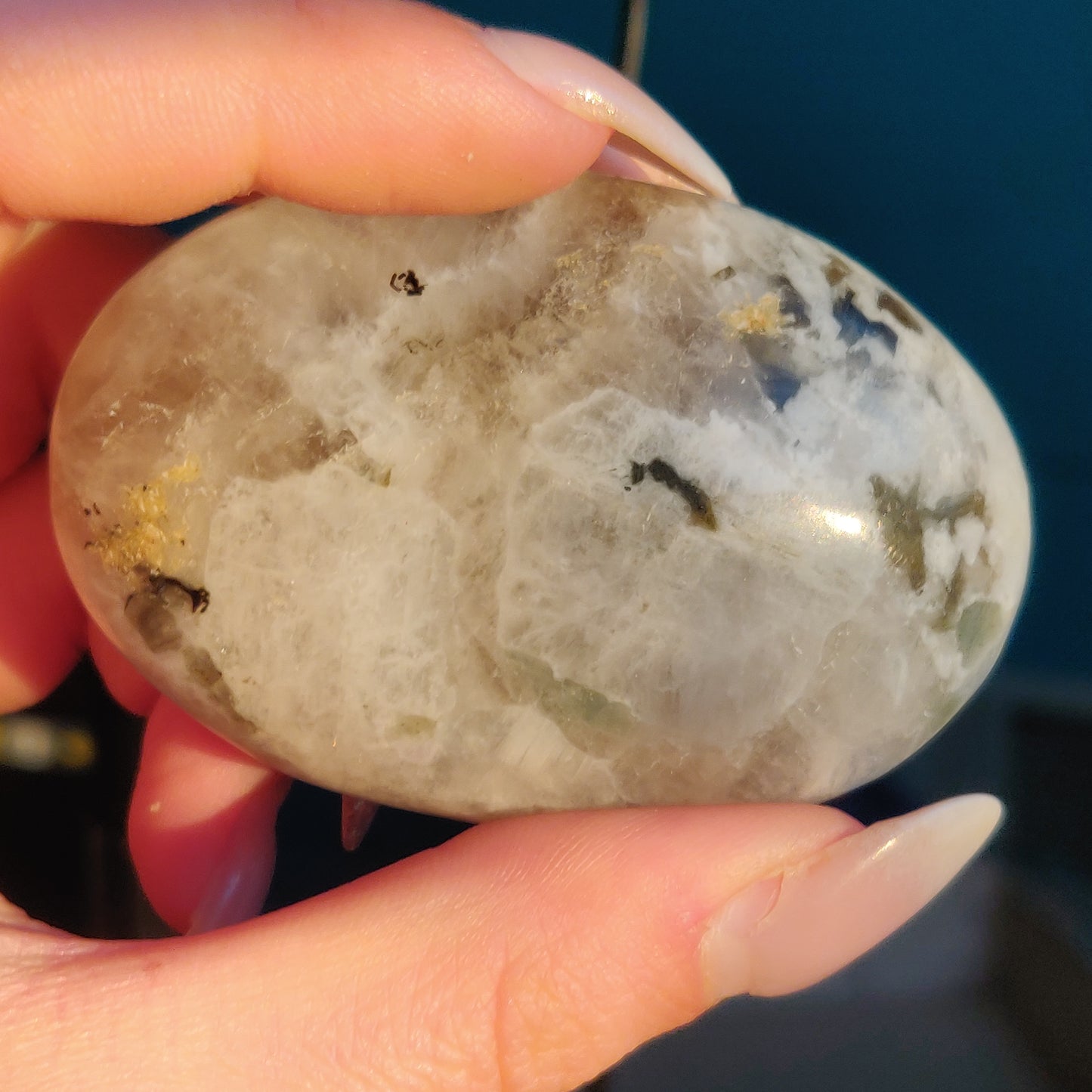 Rainbow Moonstone Palm Stone (#14)
