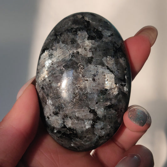 Larvikite Palm Stone (#4)