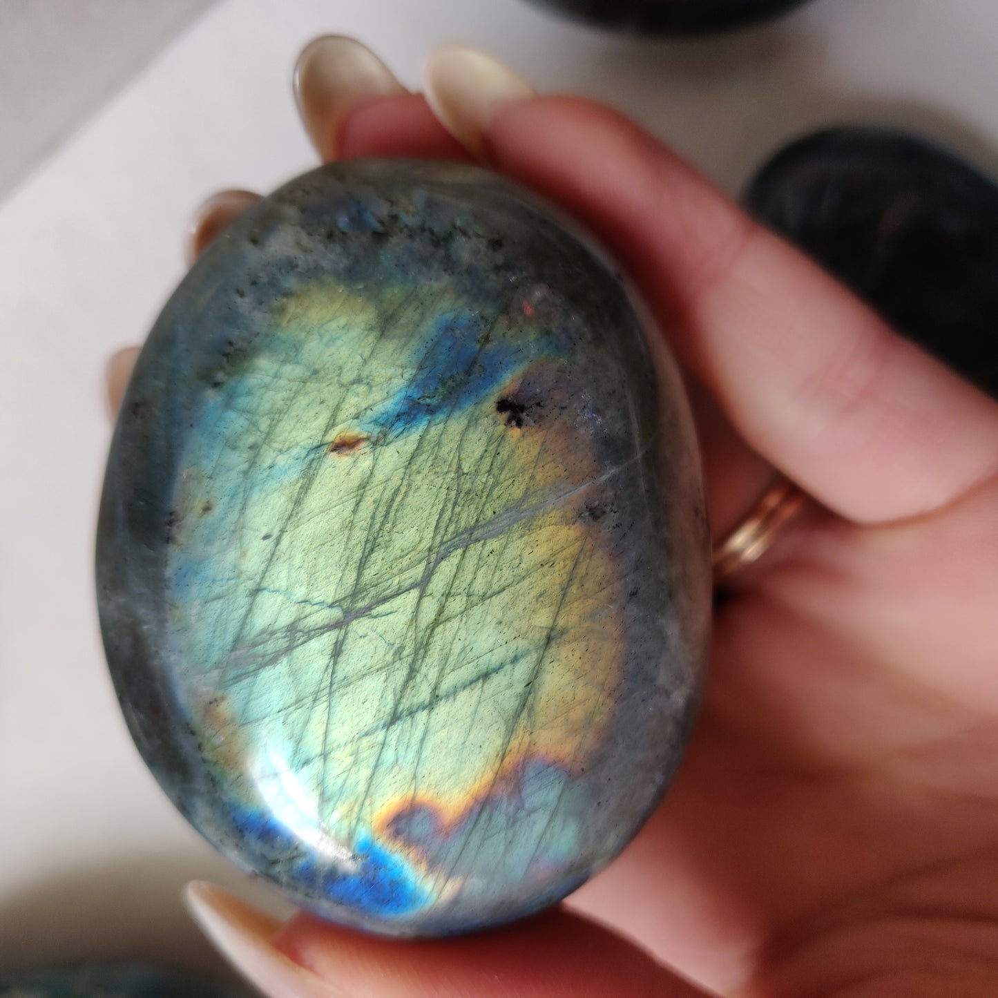 Labradorite Palm Stone (#166)
