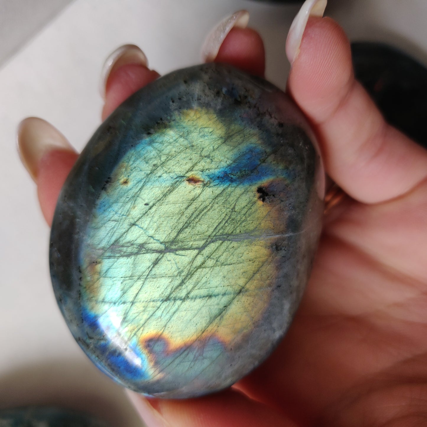 Labradorite Palm Stone (#166)