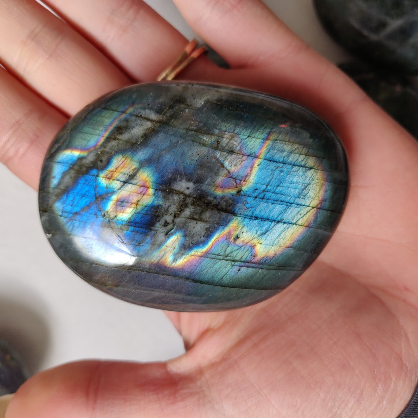 Labradorite Palm Stone (#158)