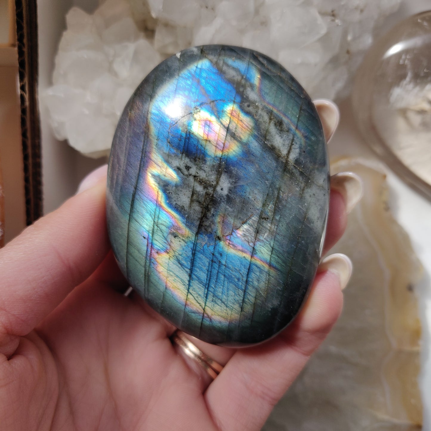 Labradorite Palm Stone (#158)