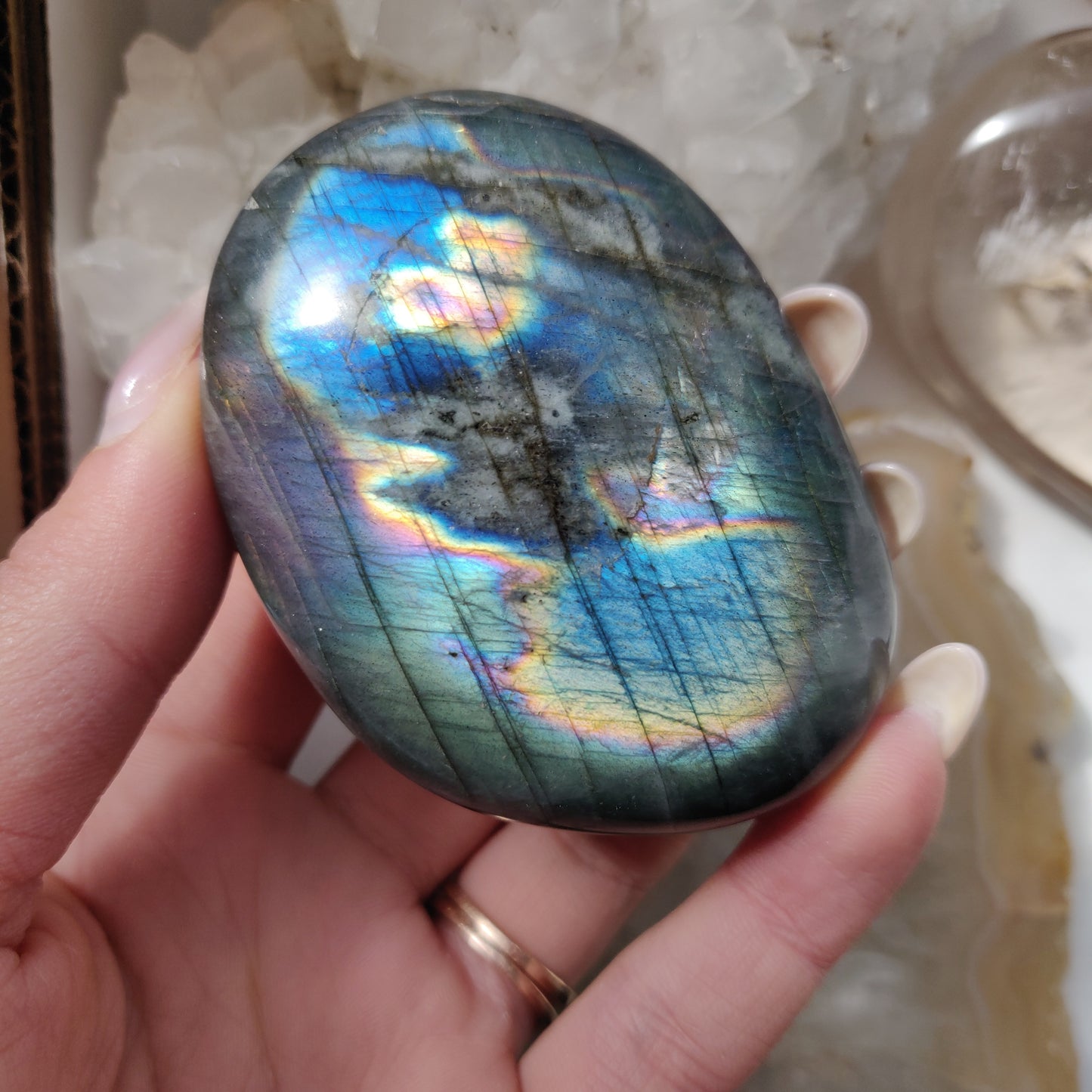 Labradorite Palm Stone (#158)