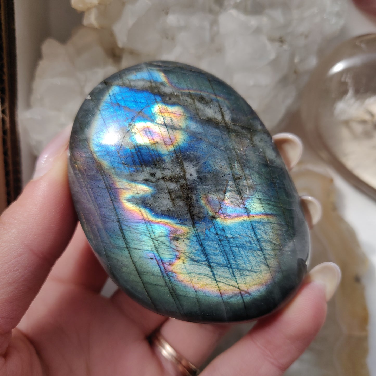 Labradorite Palm Stone (#158)