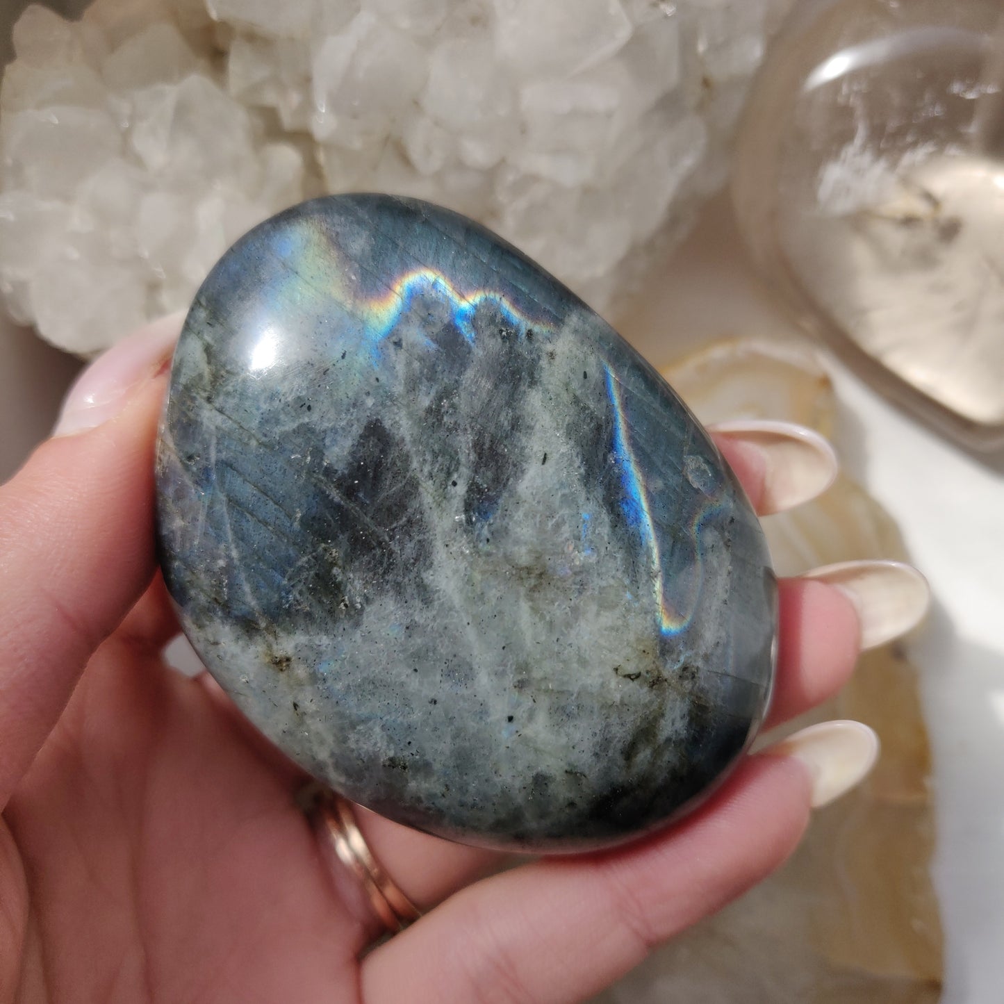 Labradorite Palm Stone (#158)