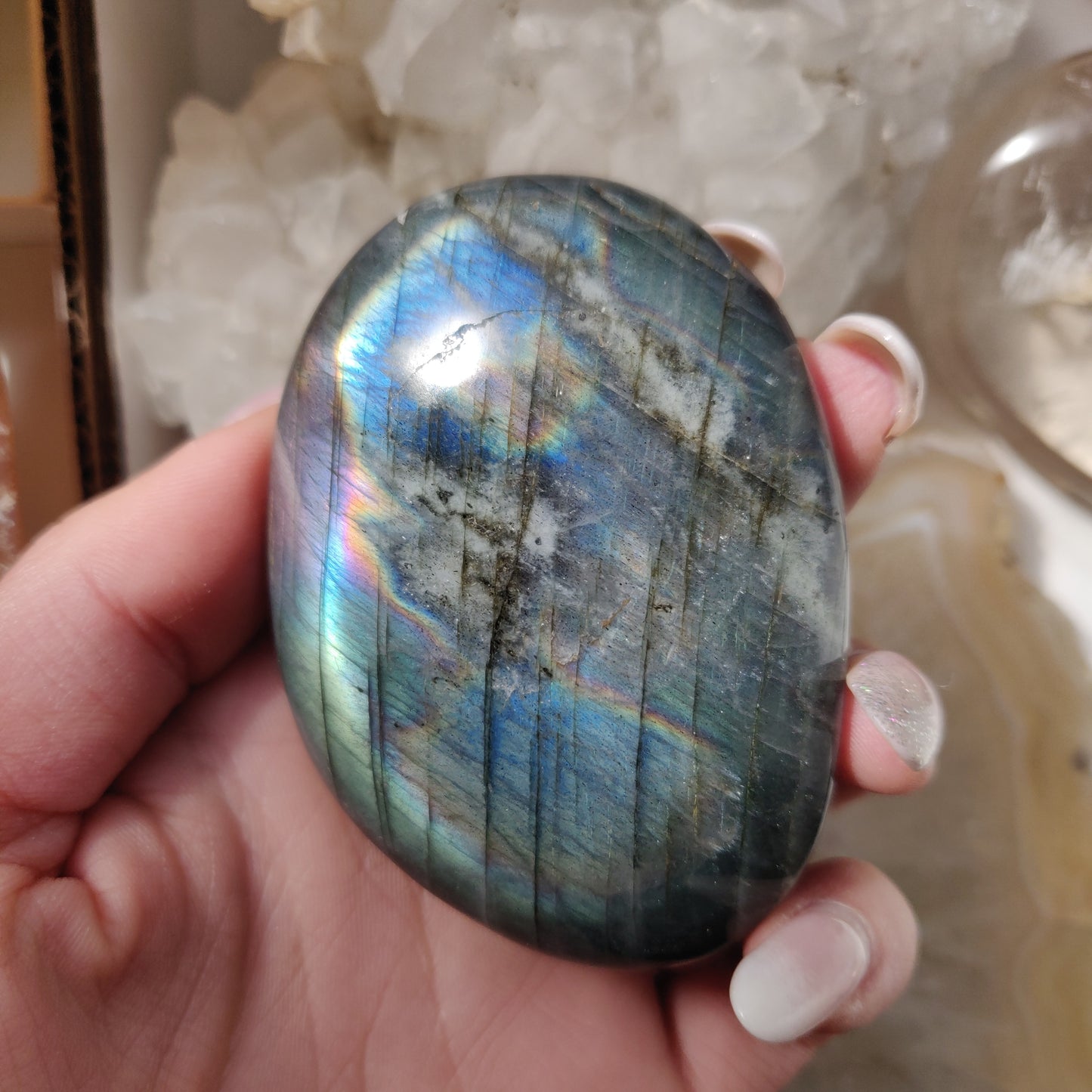 Labradorite Palm Stone (#158)