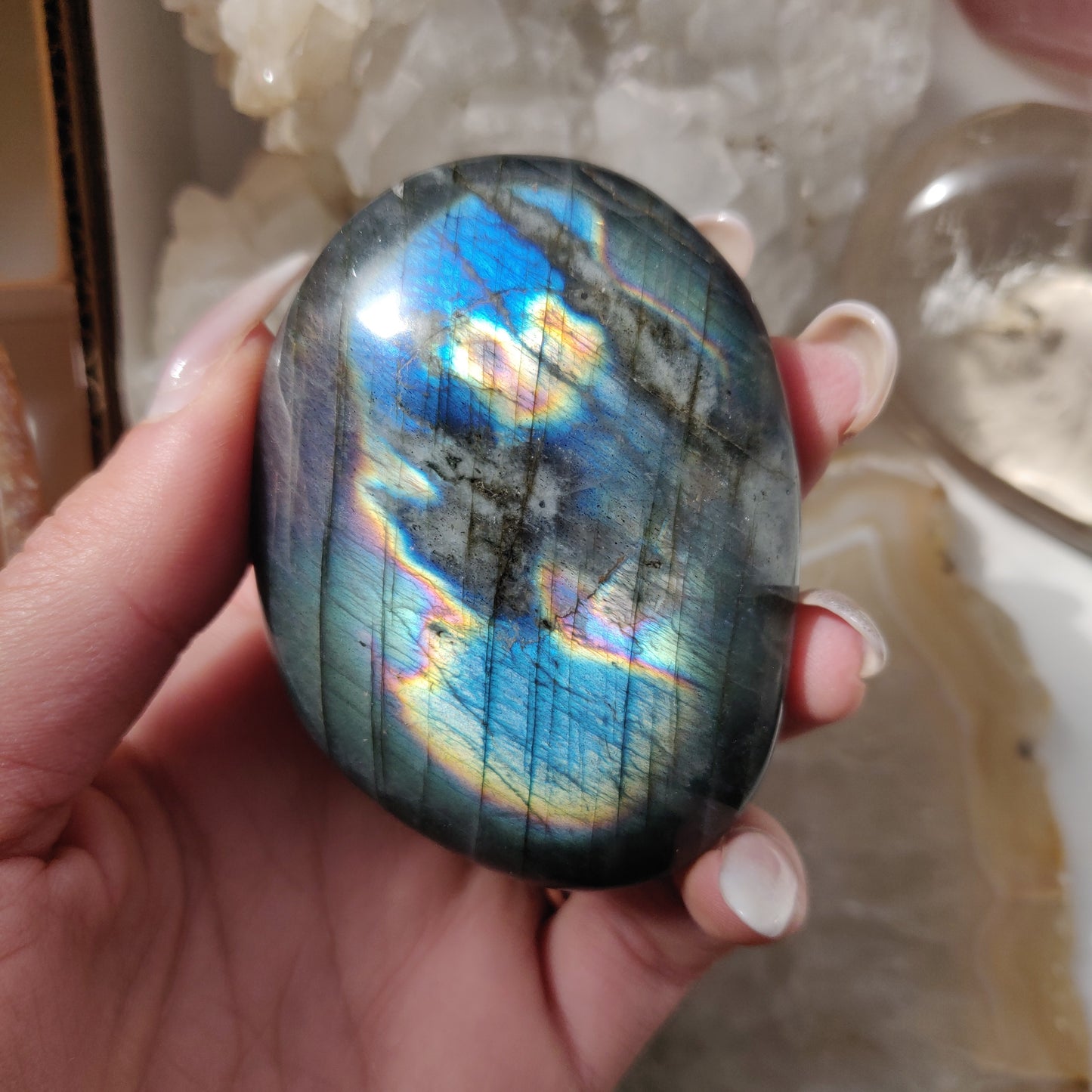 Labradorite Palm Stone (#158)