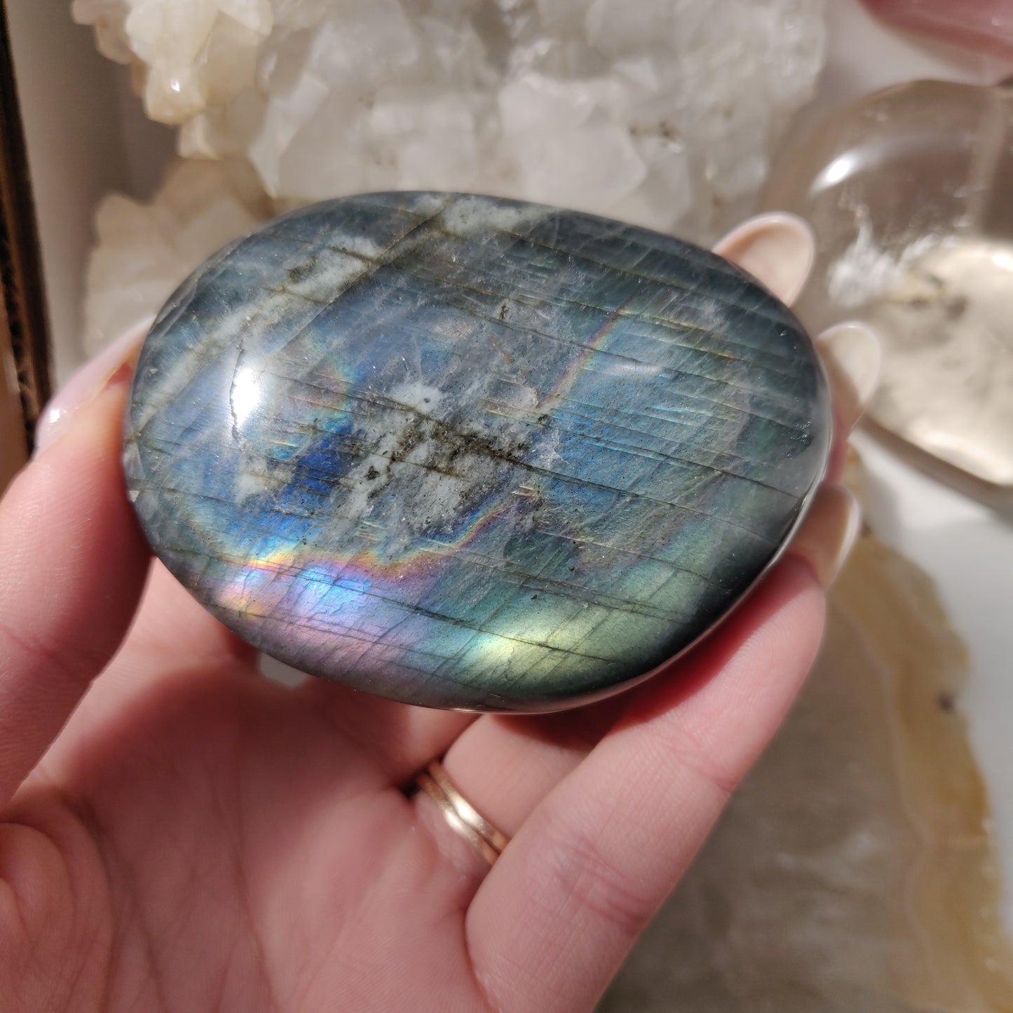 Labradorite Palm Stone (#158)