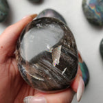Black Moonstone Palm Stone, Flashy Black Moonstone (#2)