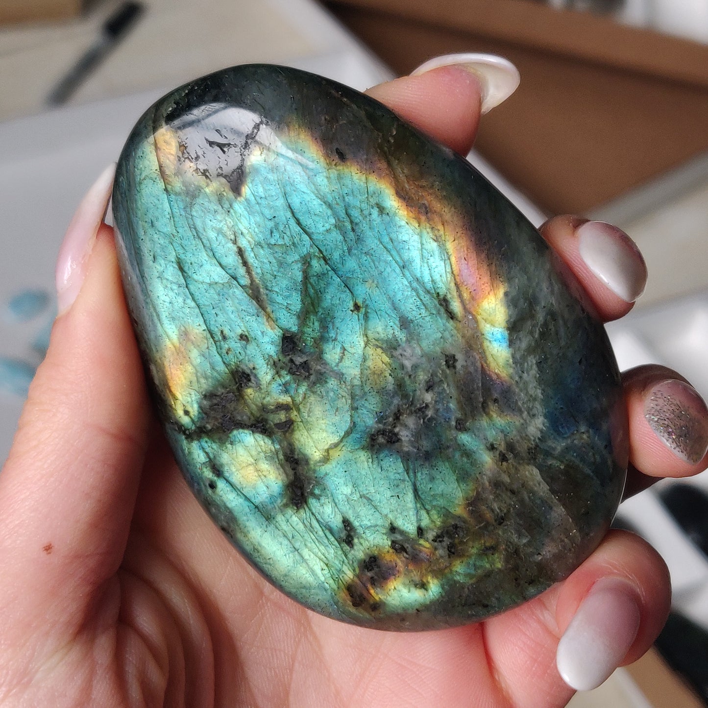 Labradorite Palm Stone (#182)