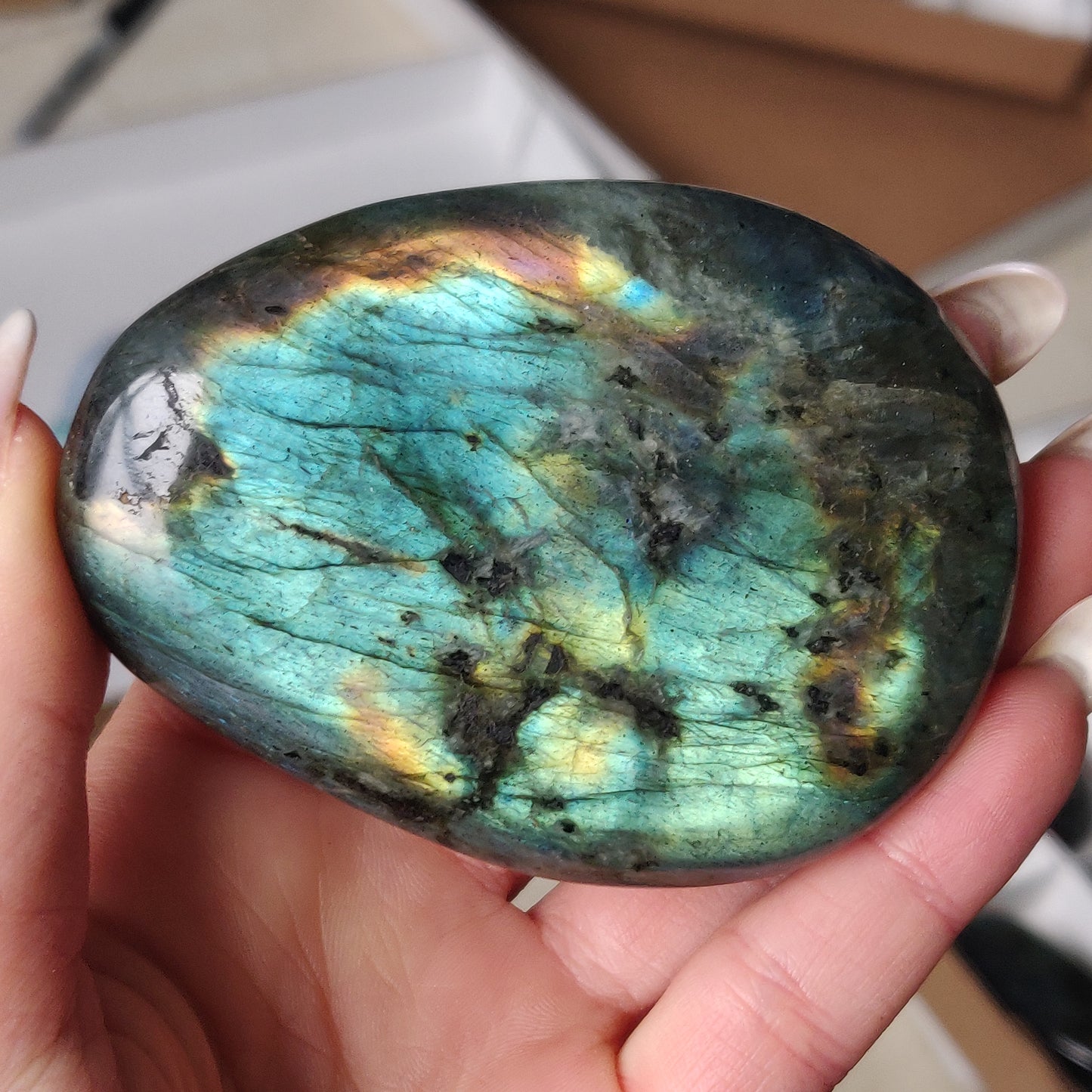 Labradorite Palm Stone (#182)