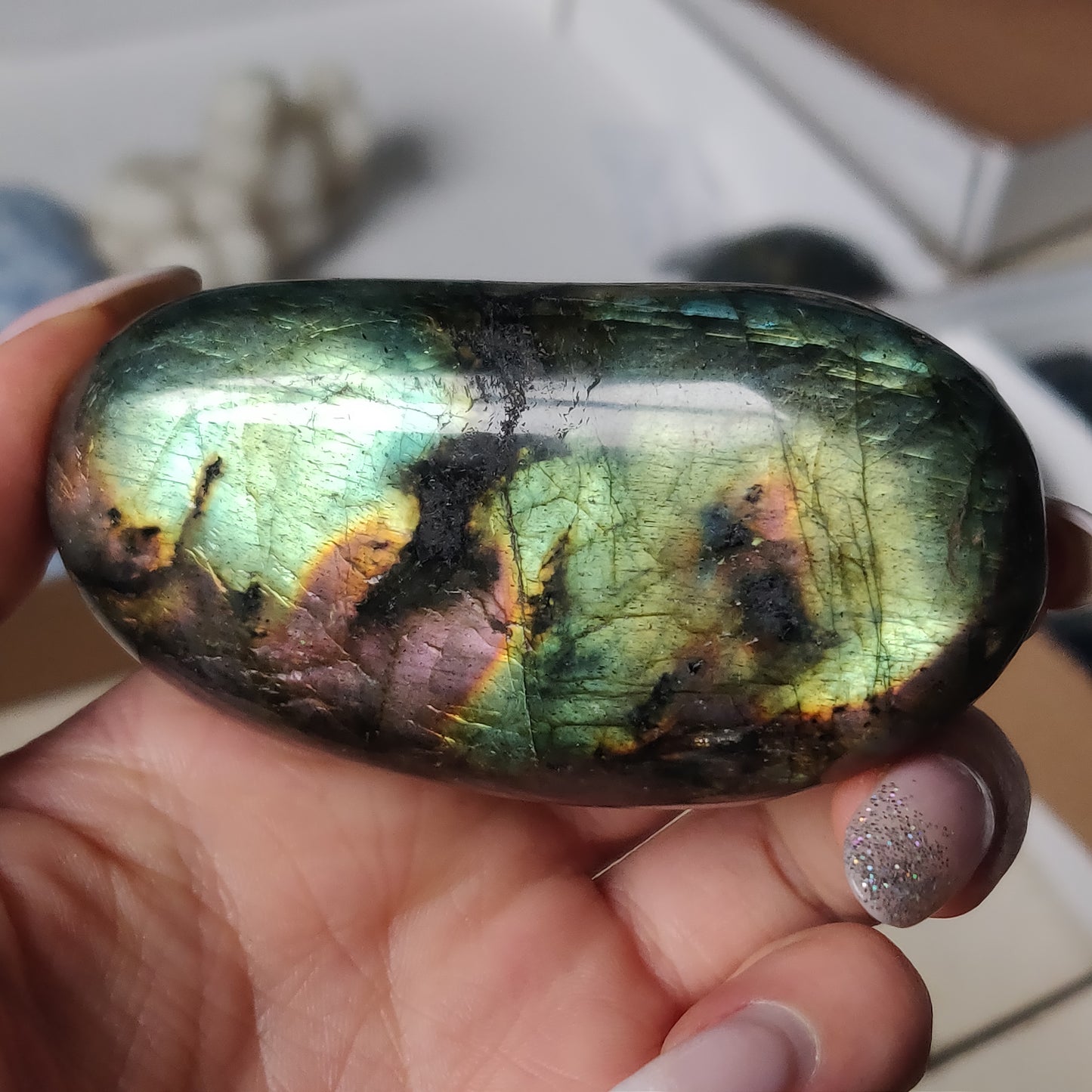 Labradorite Palm Stone (#173)