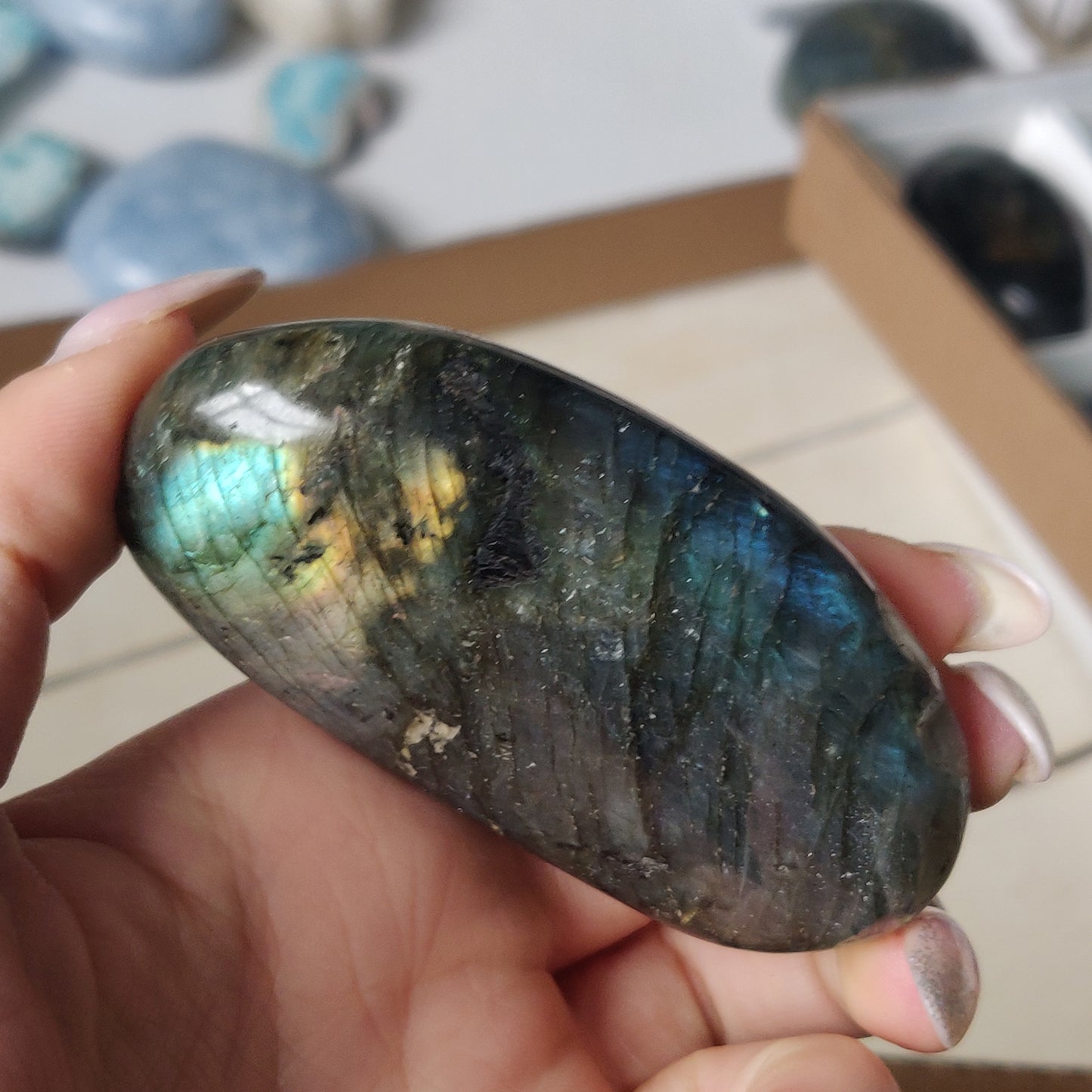 Labradorite Palm Stone (#180)