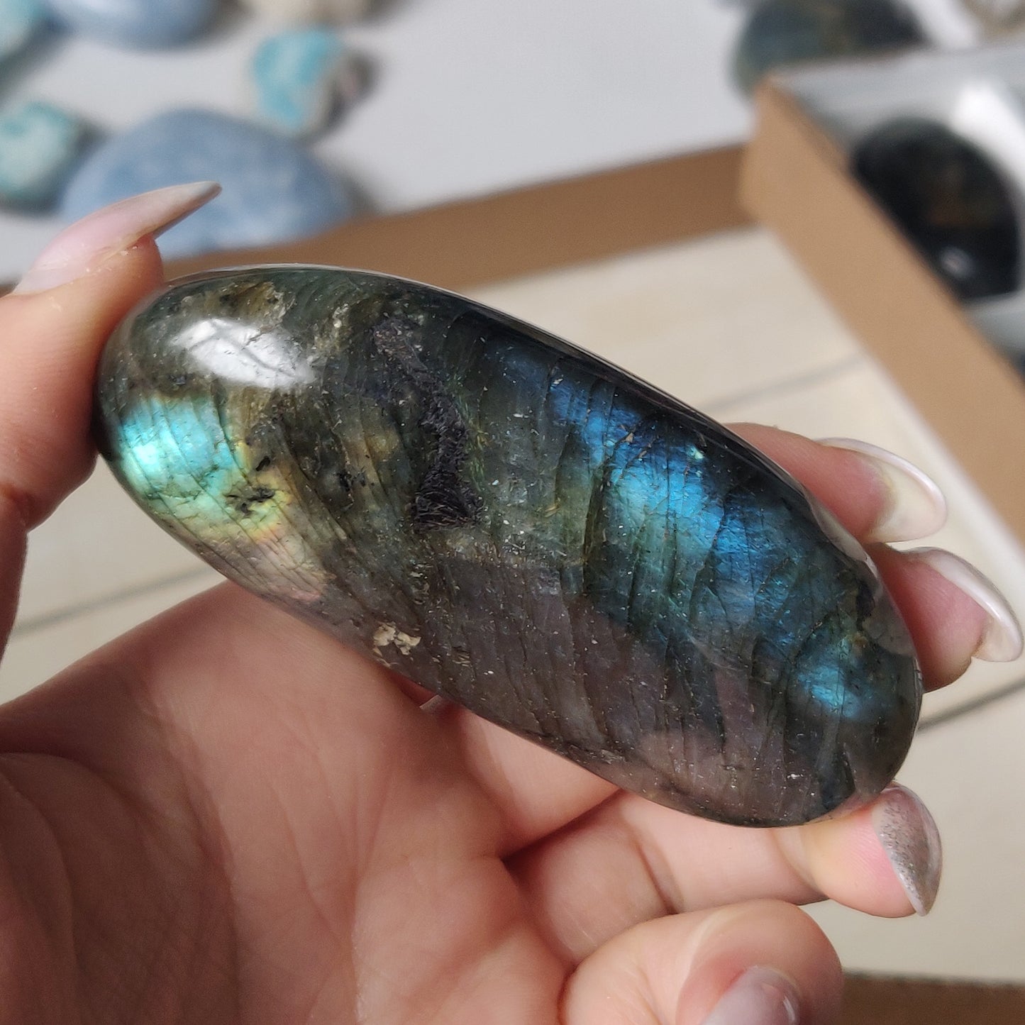 Labradorite Palm Stone (#180)