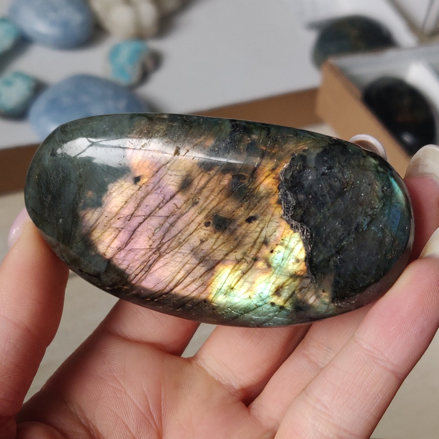 Labradorite Palm Stone (#180)