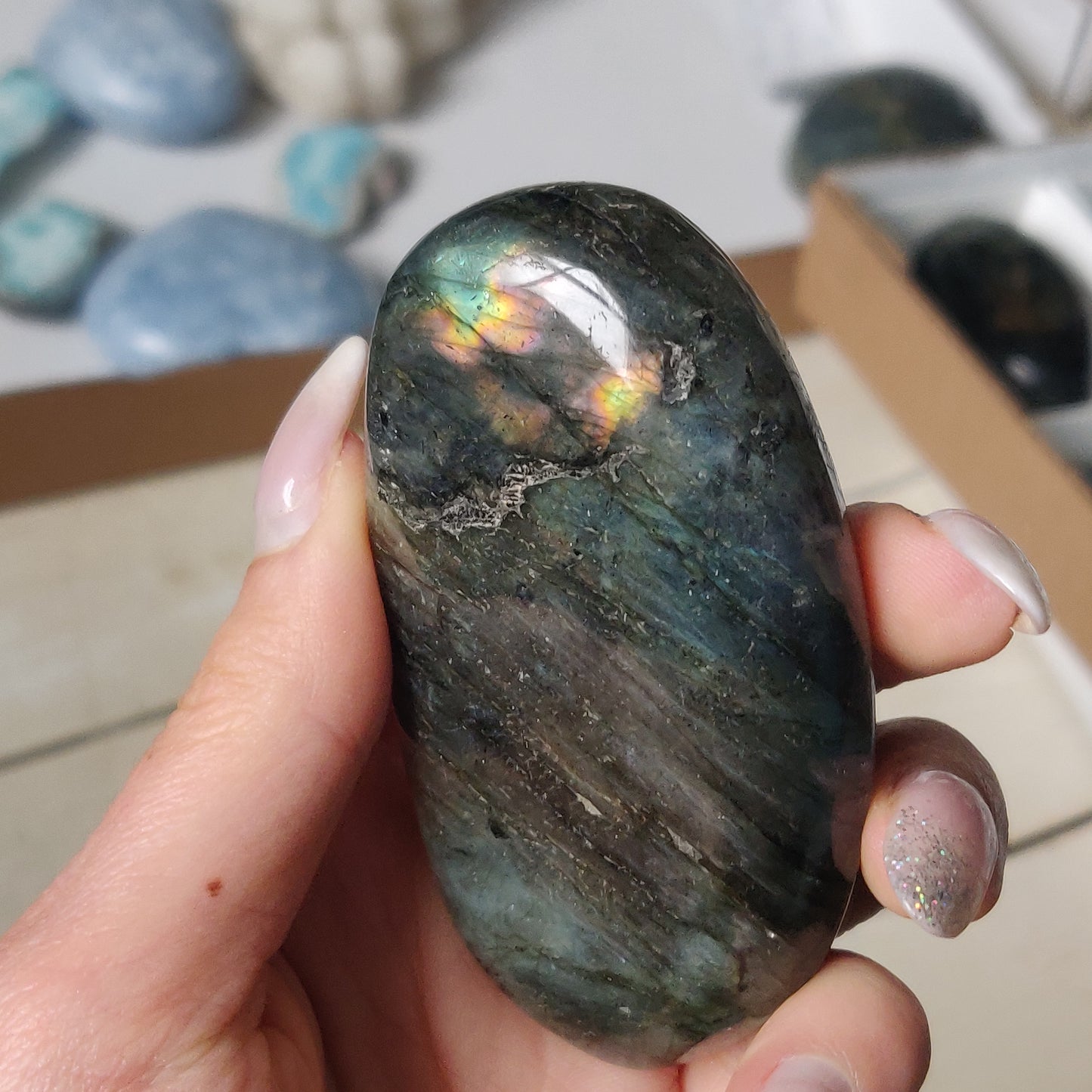 Labradorite Palm Stone (#180)