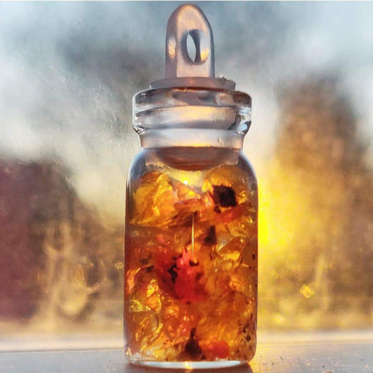 Mexican Fire Opal Vial Pendants