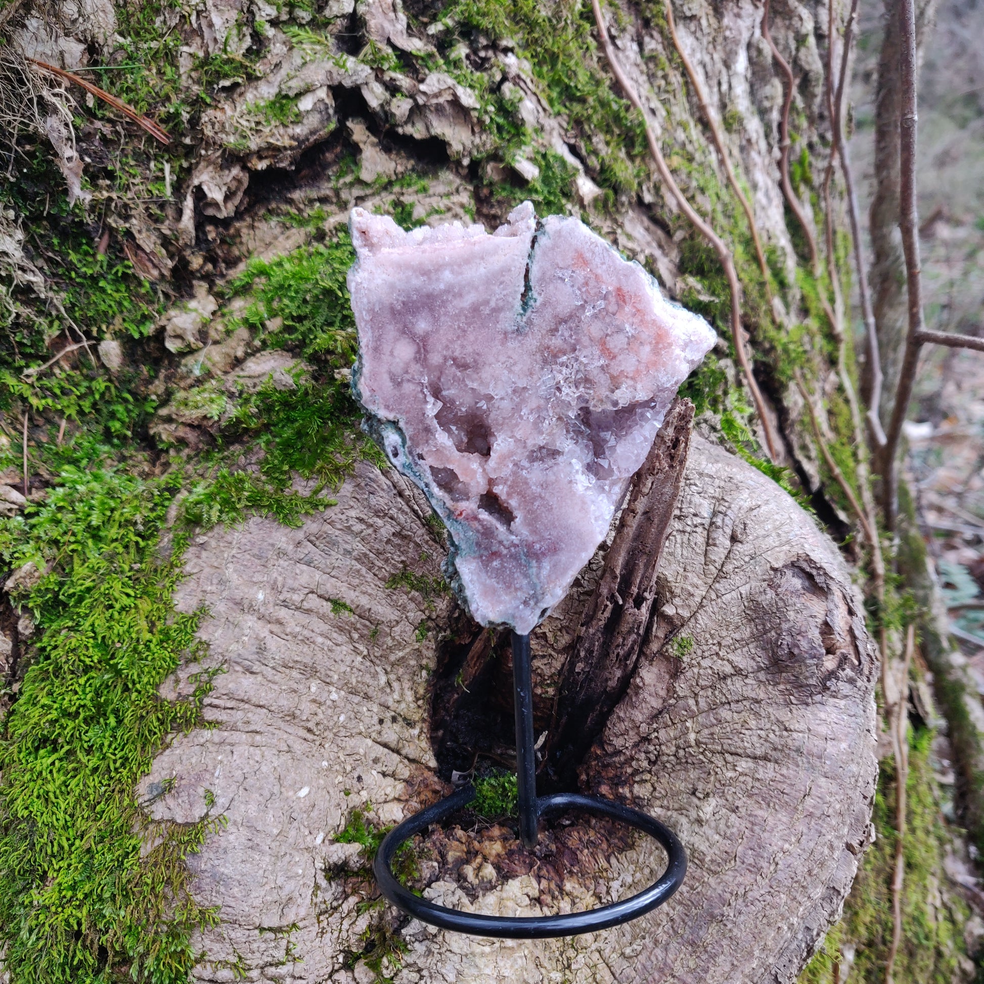 Pink Amethyst Slab on Metal Stand (#2) - Simply Affinity