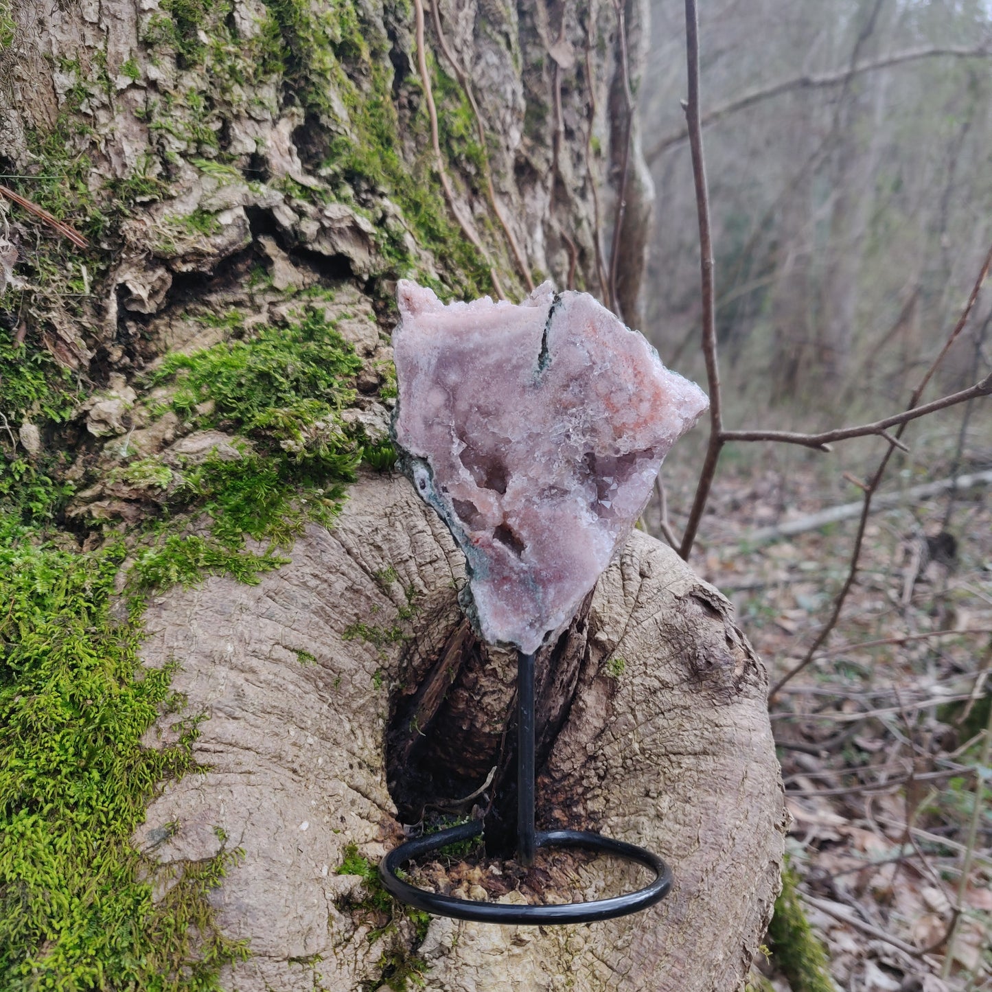 Pink Amethyst Slab on Metal Stand (#2) - Simply Affinity