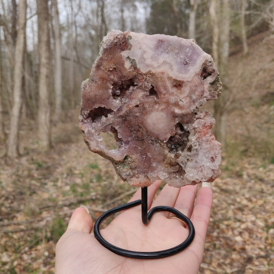 Pink Amethyst Slab on Metal Stand (#3) - Simply Affinity