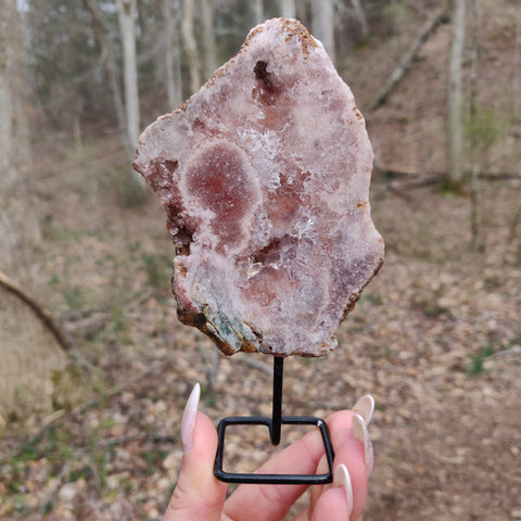 Pink Amethyst Slab on Metal Stand (#9) - Simply Affinity
