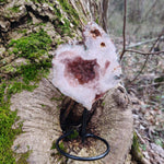 Pink Amethyst Geode Slab on Metal Stand (#4) - Simply Affinity