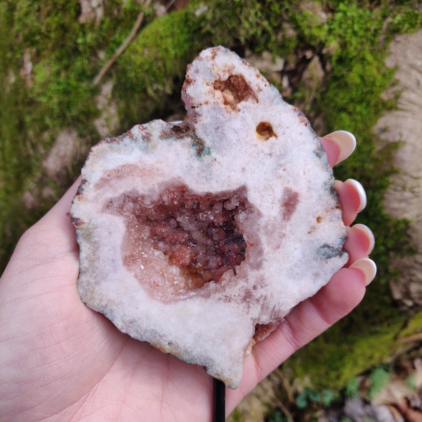 Pink Amethyst Geode Slab on Metal Stand (#4) - Simply Affinity