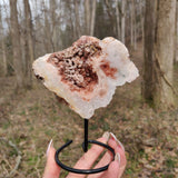 Pink Amethyst Geode Slab on Metal Stand (#5) - Simply Affinity