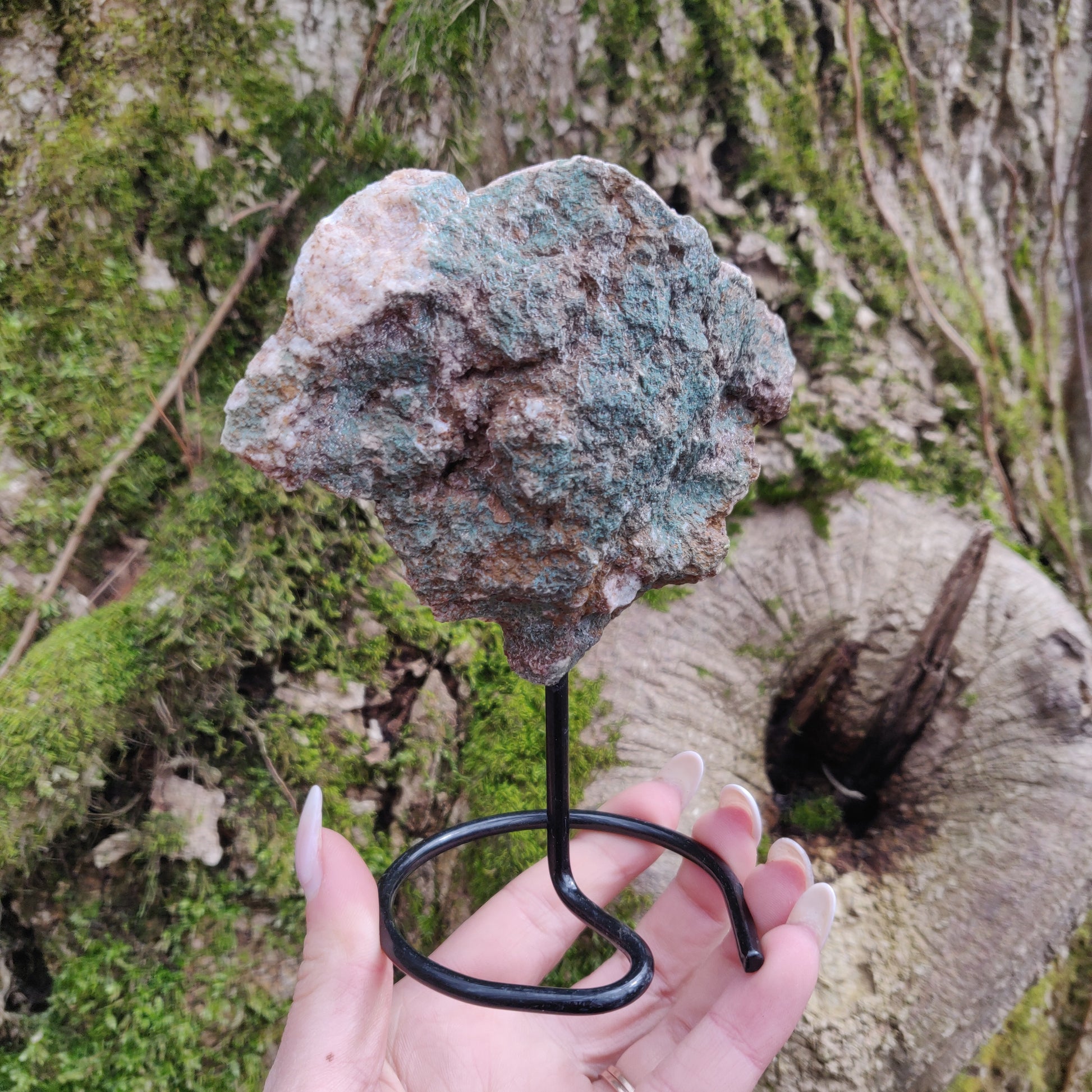 Pink Amethyst Geode Slab on Metal Stand (#5) - Simply Affinity