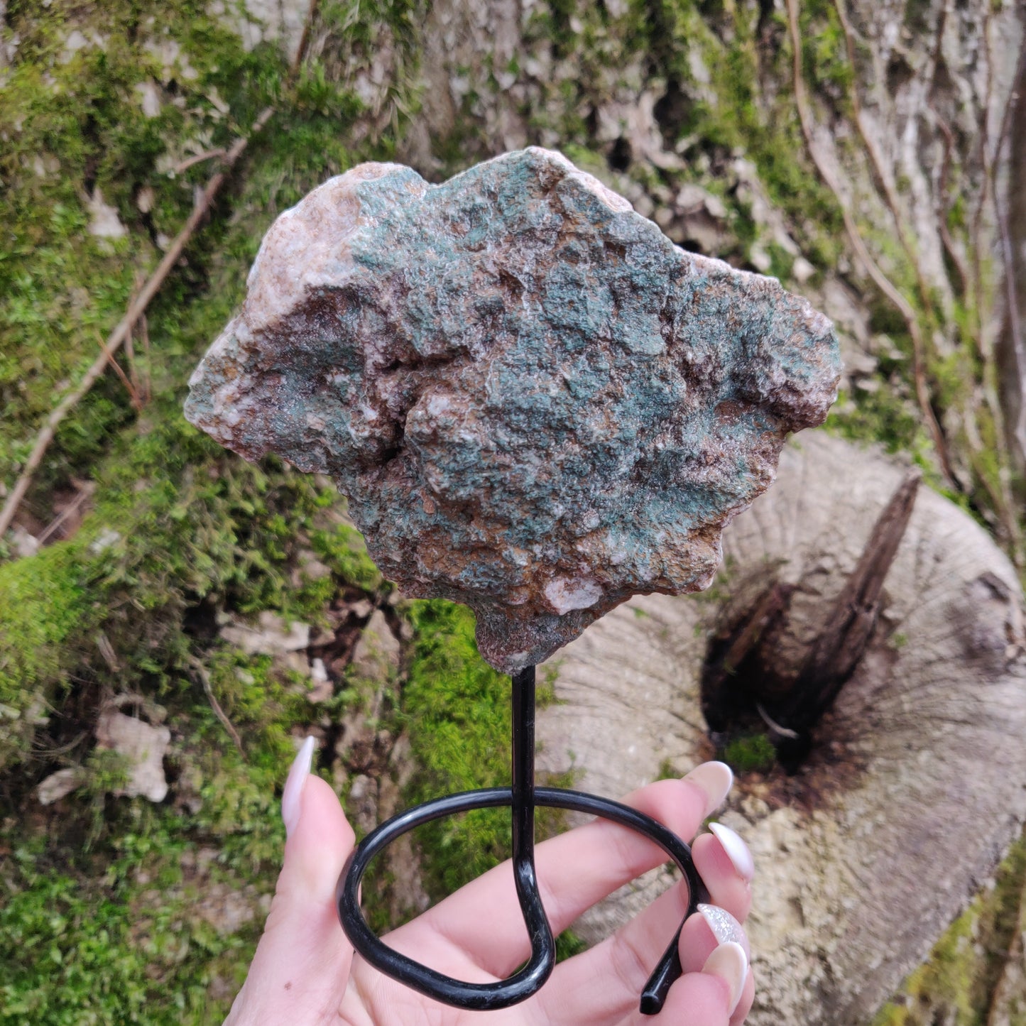 Pink Amethyst Geode Slab on Metal Stand (#5) - Simply Affinity