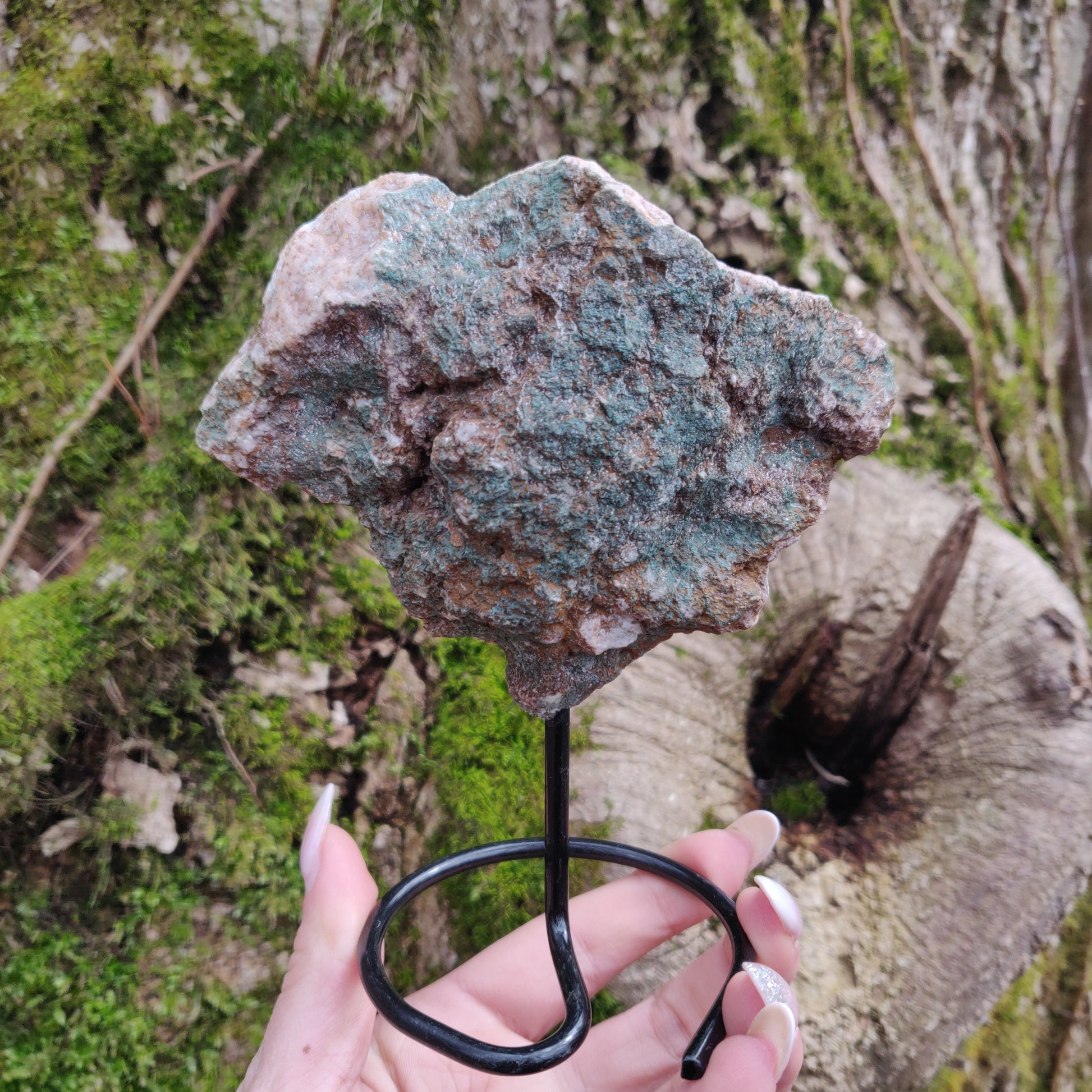 Pink Amethyst Geode Slab on Metal Stand (#5) - Simply Affinity