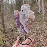 Pink and Purple Amethyst Slab on Metal Stand (#1) - Simply Affinity