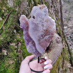 Pink and Purple Amethyst Slab on Metal Stand (#1) - Simply Affinity