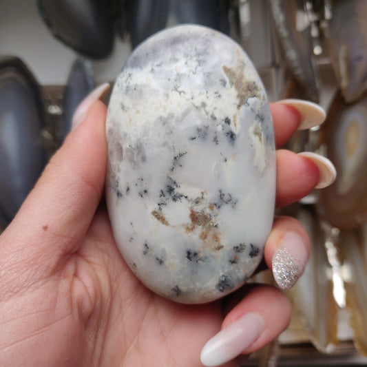 Purple Dendritic Opal Palm Stone (#32)