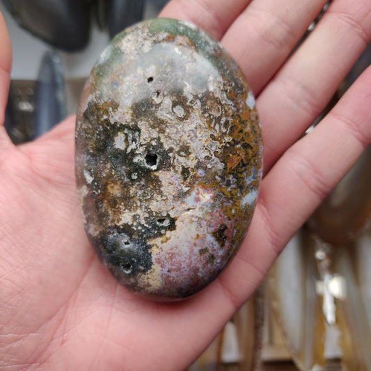 Ocean Jasper Palm Stone (#35)