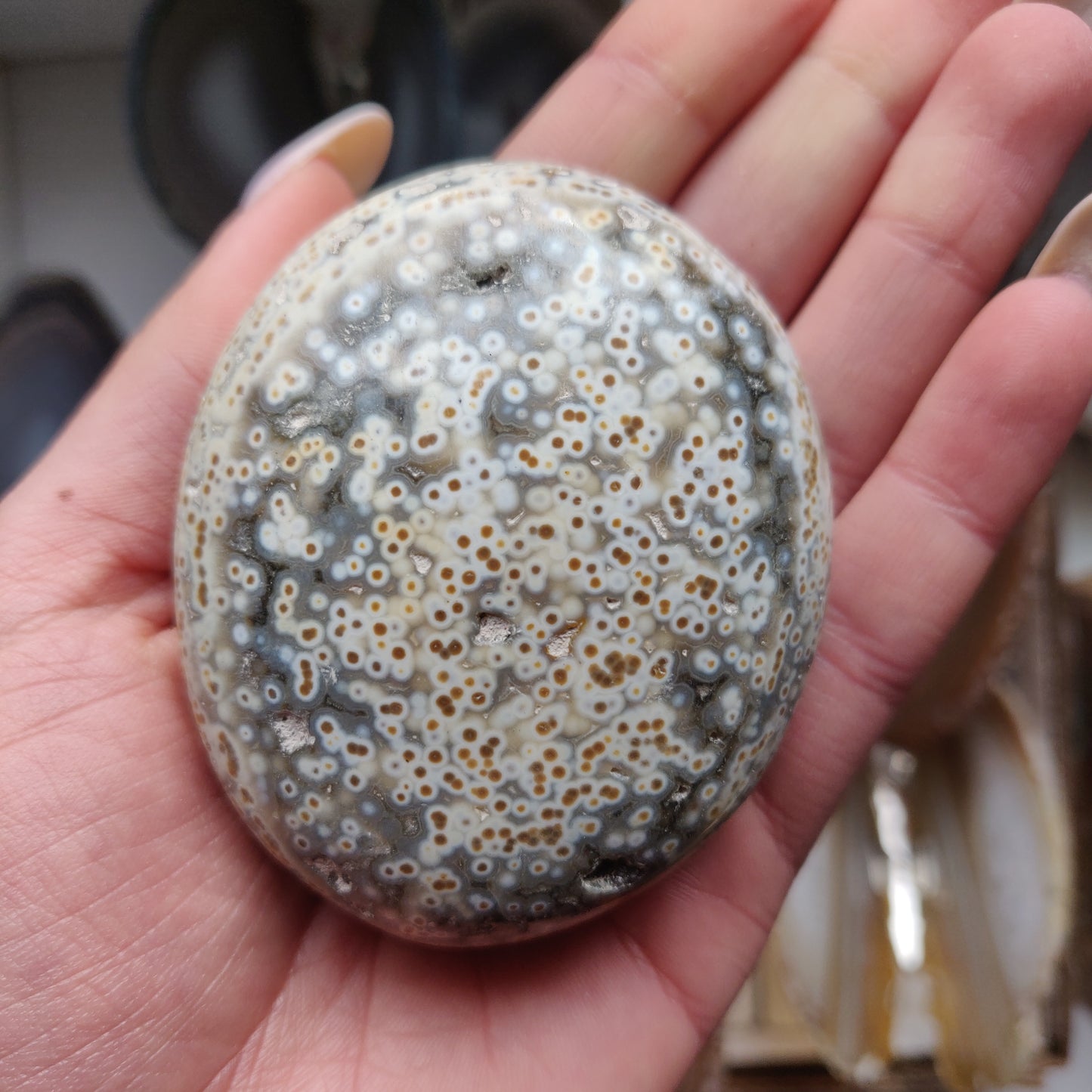 Ocean Jasper Palm Stone (#34)
