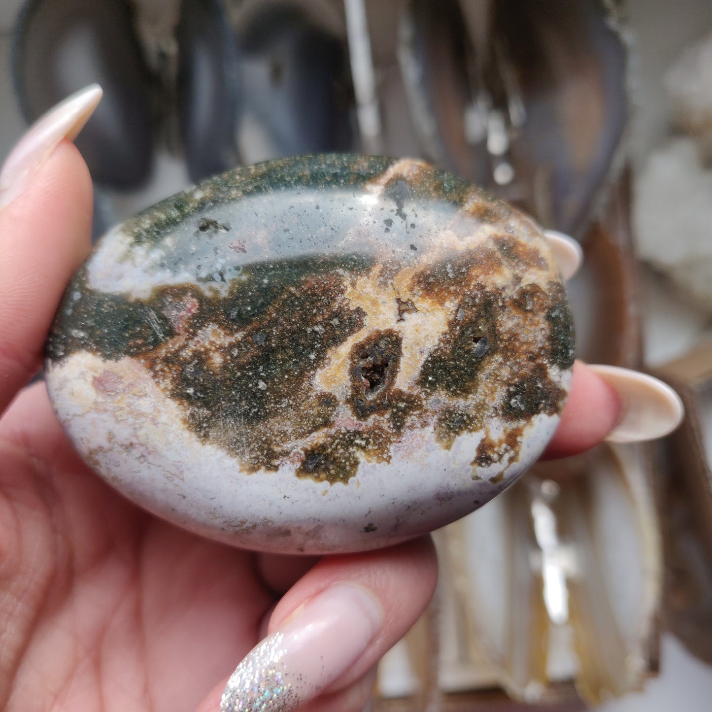 Ocean Jasper Palm Stone (#31)
