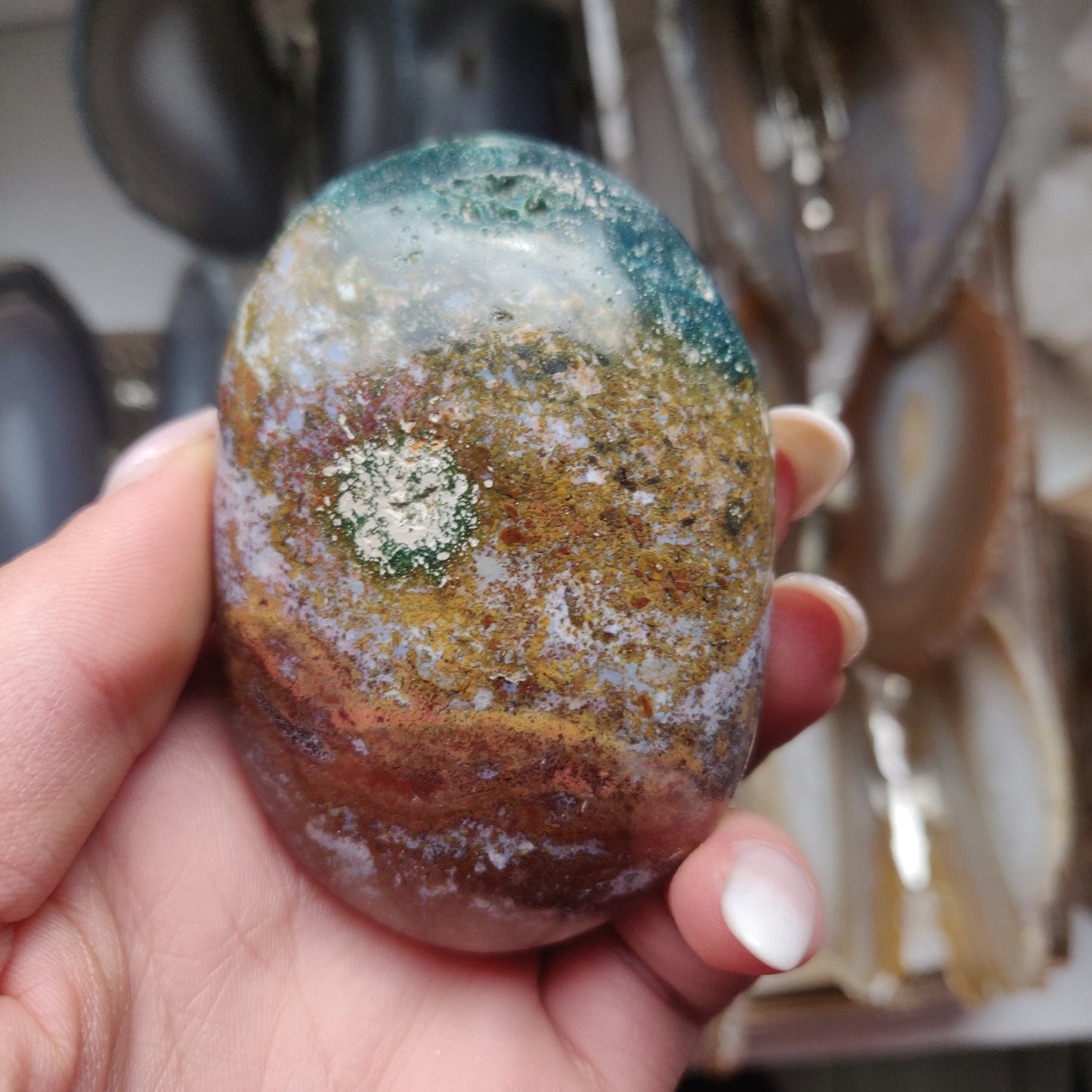 Ocean Jasper Palm Stone (#30)