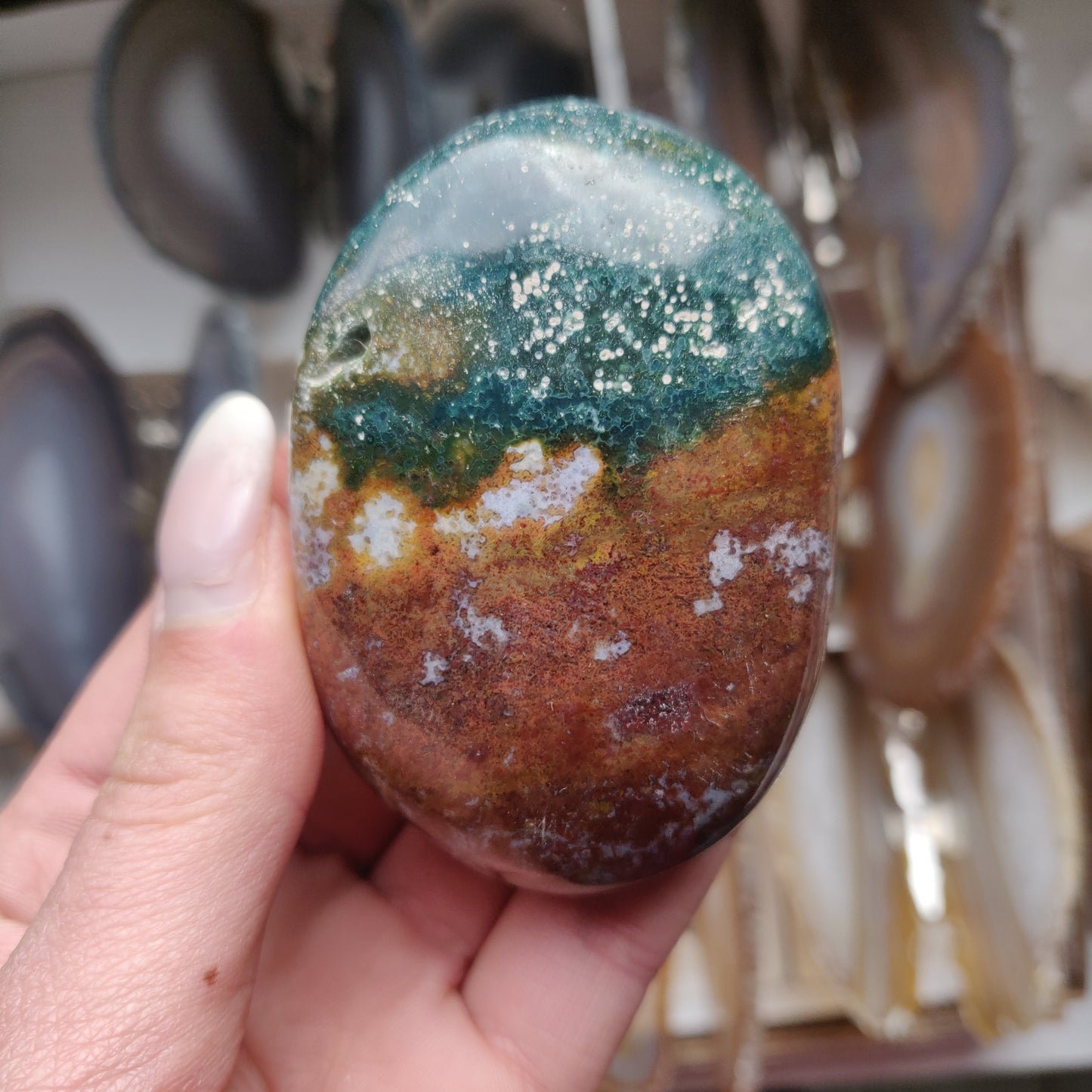 Ocean Jasper Palm Stone (#30)