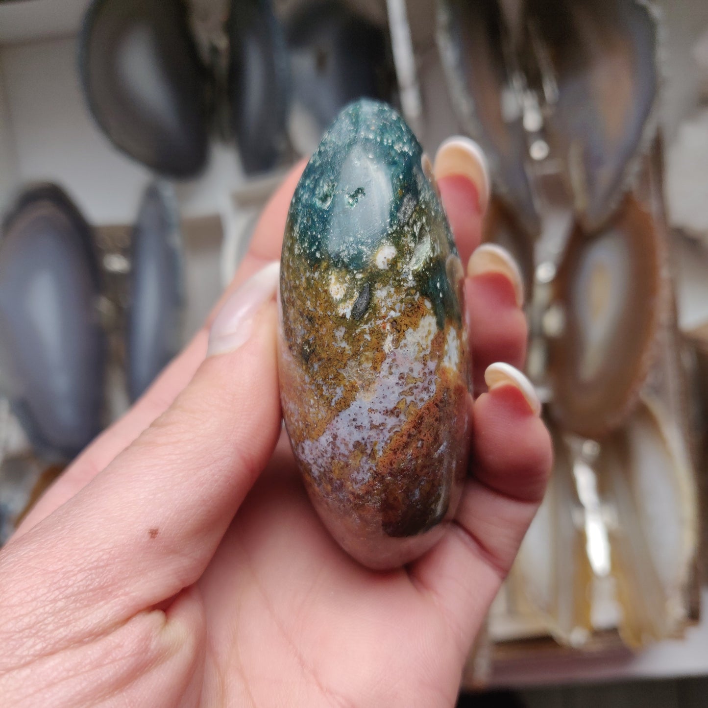 Ocean Jasper Palm Stone (#30)