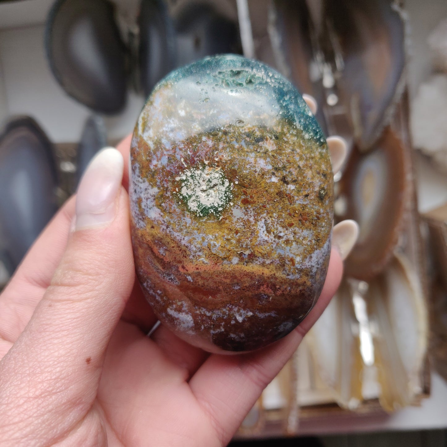 Ocean Jasper Palm Stone (#30)