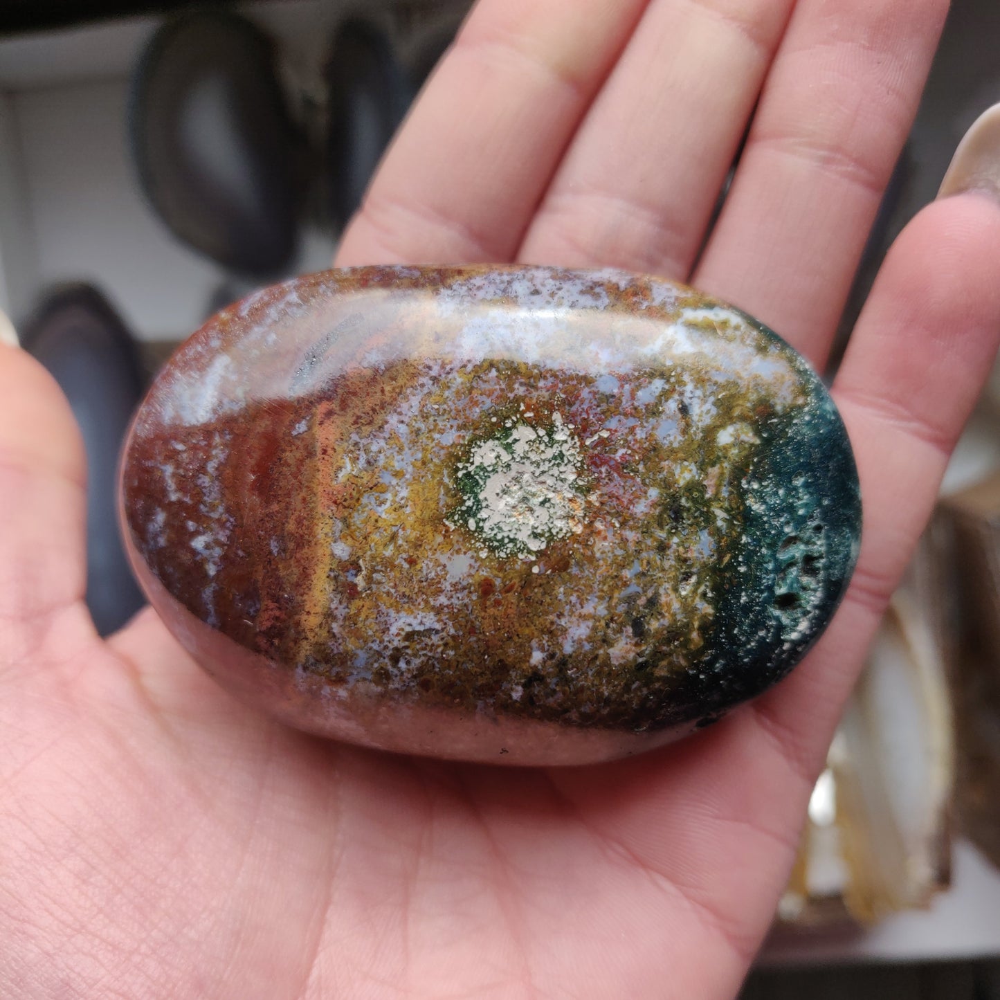 Ocean Jasper Palm Stone (#30)